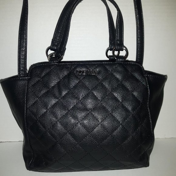 Nine West Crossbody Caviar Bag handbag Purse Black - Picture 5 of 10